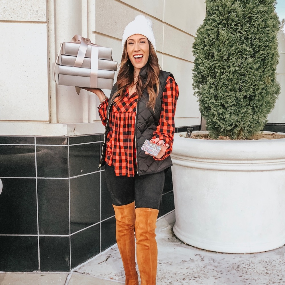 Buffalo plaid blouse